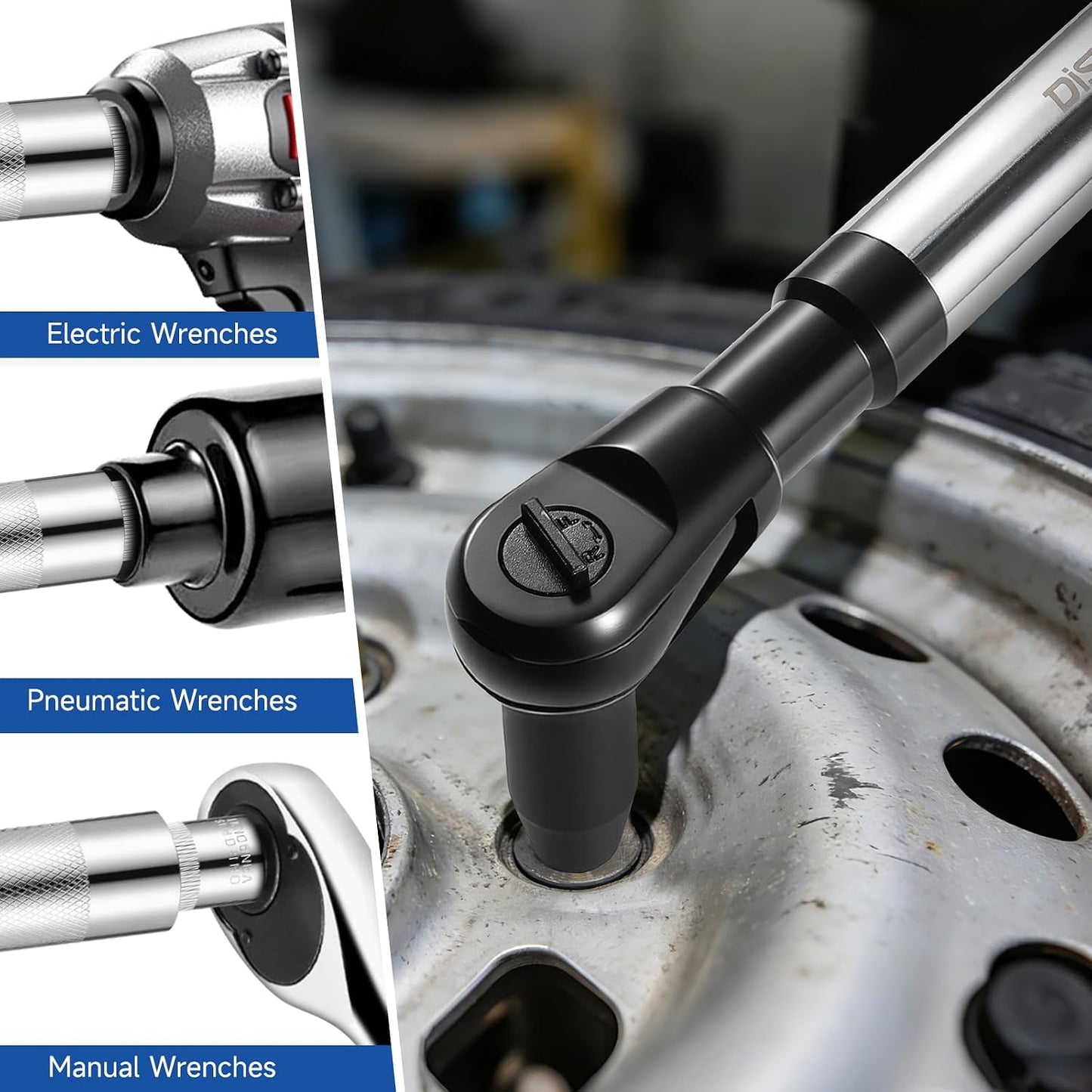1/2" Offset Wrench Extender Tool with 5 Adapters – High Torque Ratchet & Impact Wrench Extension for Tight Spaces, Automotive Repair & Garage Projects