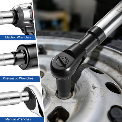 1/2" Offset Wrench Extender Tool with 5 Adapters – High Torque Ratchet & Impact Wrench Extension for Tight Spaces, Automotive Repair & Garage Projects