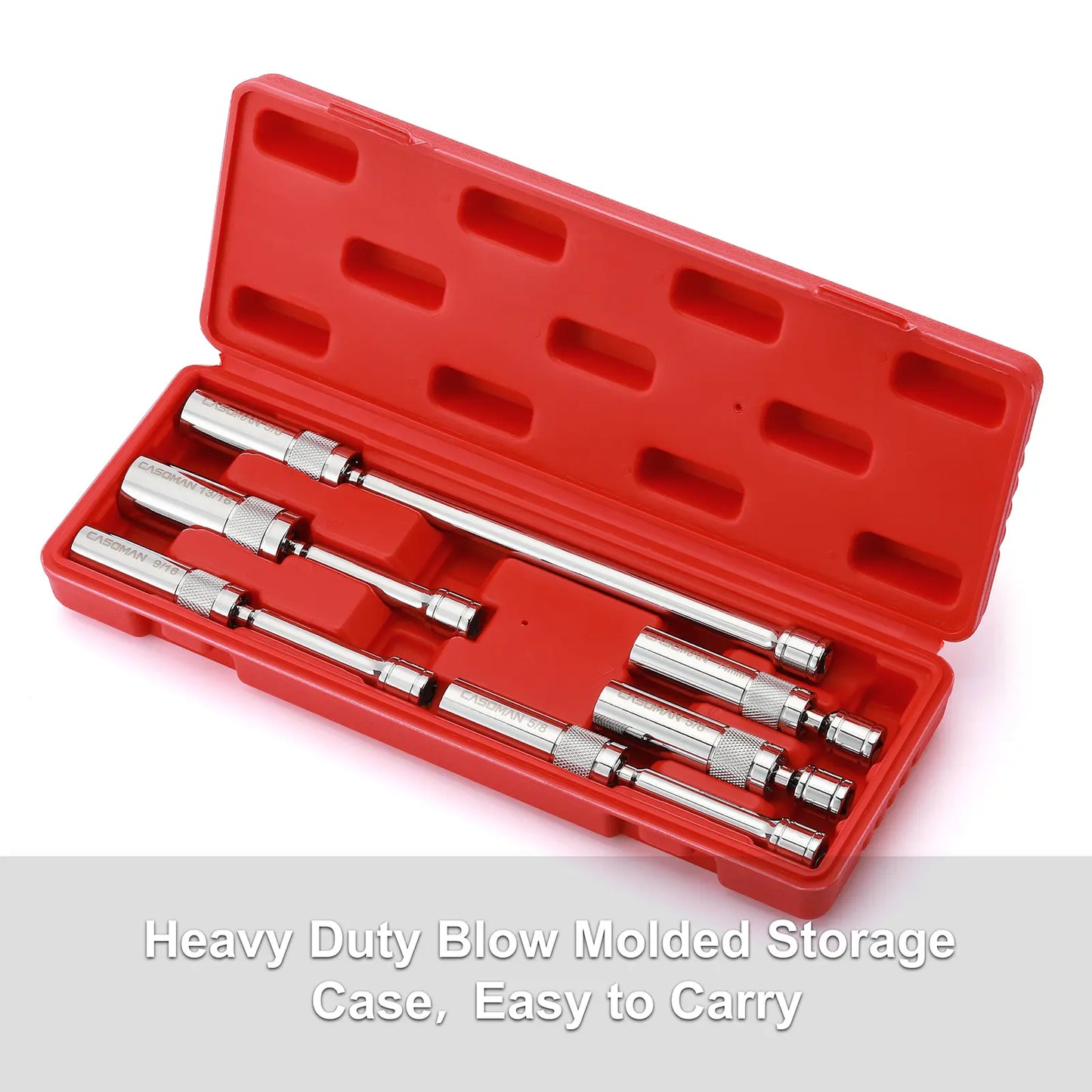 6-Piece 3/8" Drive Magnetic Swivel Spark Plug Socket Set – Thin Wall, CR-V Steel, 12-Point