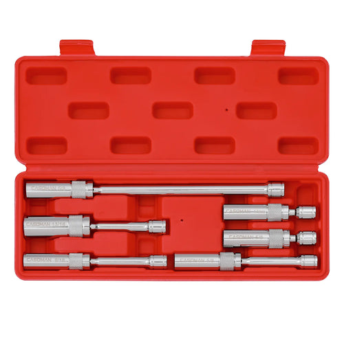 6-Piece 3/8" Drive Magnetic Swivel Spark Plug Socket Set – Thin Wall, CR-V Steel, 12-Point