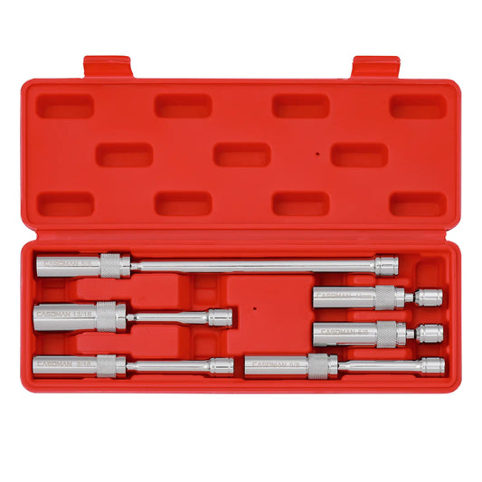 6-Piece 3/8" Drive Magnetic Swivel Spark Plug Socket Set – Thin Wall, CR-V Steel, 12-Point